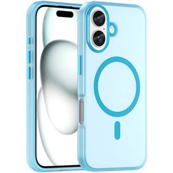 Mobigear Shockproof iPhone 16 MagSafe Hoesje Flexibel TPU Backcover - Blauw
