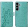 Mobigear Flowers Samsung Galaxy S24 FE Hoesje Bookcase Portemonnee - Groen