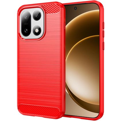 Mobigear Brushed Slim OnePlus 15 Hoesje Flexibel TPU Backcover - Rood
