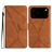 Mobigear Stitch iPhone 17 Pro Max Hoesje Bookcase Portemonnee - Bruin