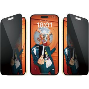 PanzerGlass Ultra-Wide Fit iPhone 15 Plus Glazen Screenprotector Privacy - Case Friendly + Installatie Frame