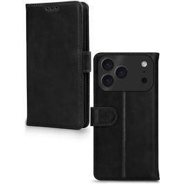 Mobilize Wallet iPhone 17 Pro Max Hoesje Echt Leer Bookcase Portemonnee - Zwart