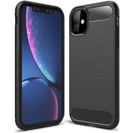 Mobigear Brushed Slim iPhone 11 Hoesje Flexibel TPU Backcover - Zwart