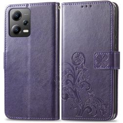 Mobigear Clover POCO X5 Hoesje Bookcase Portemonnee - Paars