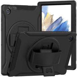 Mobigear SureGrip Samsung Galaxy Tab A8 10.5 (2021) Hoes Hard kunststof / Siliconen Backcover + Standaard - Zwart
