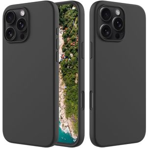 Mobigear Rubber Touch iPhone 16 Pro Siliconen Hoesje Backcover - Zwart