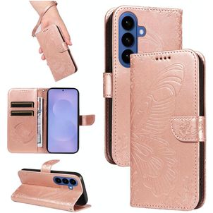 Mobigear Butterfly Samsung Galaxy S26 Plus Hoesje Bookcase Portemonnee - Roségoud