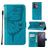 Mobigear Butterfly OPPO Reno 8 5G Hoesje Bookcase Portemonnee - Blauw