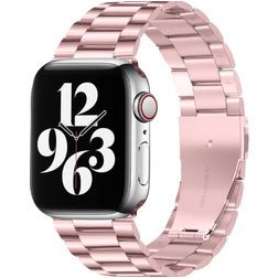 Mobigear Antwerp Stalen Apple Watch Bandje Vouwsluiting - 49/46/45/44 mm - Roze