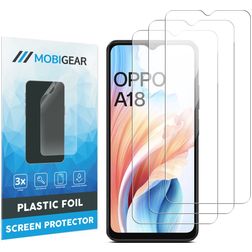Mobigear OPPO A18 Screenprotector Folie - Case Friendly (3-Pack)