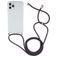Mobigear Lanyard iPhone 12 Pro Max Flexibel TPU Hoesje met koord - Transparant / Grijs