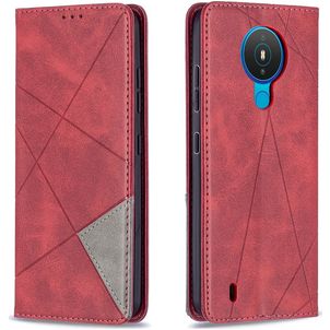 Mobigear Rhombus Slim Nokia 1.4 Hoesje Bookcase - Rood
