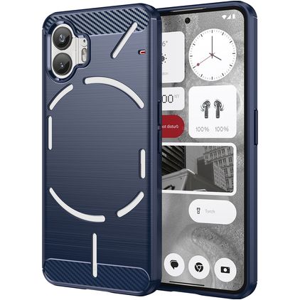 Mobigear Brushed Slim Nothing Phone (2) Hoesje Flexibel TPU Backcover - Blauw