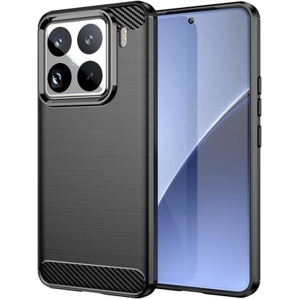 Mobigear Brushed Slim Xiaomi 15 Pro Hoesje Flexibel TPU Backcover - Zwart