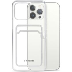 Mobilize Gelly Card Doorzichtig iPhone 13 Pro Max Hoesje Flexibel TPU Backcover met Pasjeshouder - Transparant