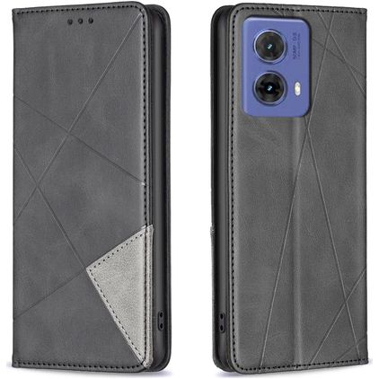 Mobigear Rhombus Slim Motorola Moto G85 Hoesje Bookcase - Zwart
