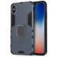 Mobigear Armor Ring iPhone XS Max Hoesje Hardcase Backcover Shockproof met Ringhouder - Blauw