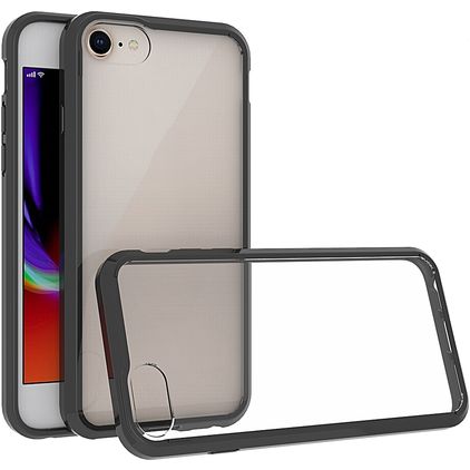 Mobigear Crystal iPhone SE (2022) Hoesje Hardcase Backcover - Zwart / Transparant