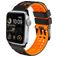 Mobigear Aero Armor Siliconen Apple Watch Bandje Gespsluiting - 49/46/45/44 mm - Zwart / Oranje