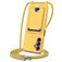 Mobigear Lanyard Card Samsung Galaxy A16 Siliconen Hoesje met koord en Pasjeshouder - Geel
