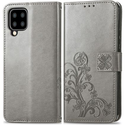 Mobigear Clover Samsung Galaxy A22 5G Hoesje Bookcase Portemonnee - Grijs