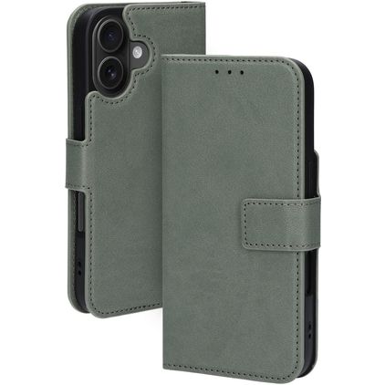 Mobiparts Classic Wallet MagSafe iPhone 16 MagSafe Hoesje Bookcase Portemonnee - Stone Green