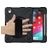Mobigear SureGrip XGuard iPad Air 11 Inch (2025) Hoes Hard Kunststof,Siliconen Backcover + Stylus Houder + Schouderband + Standaard - Zwart