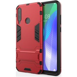 Mobigear Armor Stand Huawei Y6p Hoesje Hardcase Backcover Shockproof met Standaard - Rood