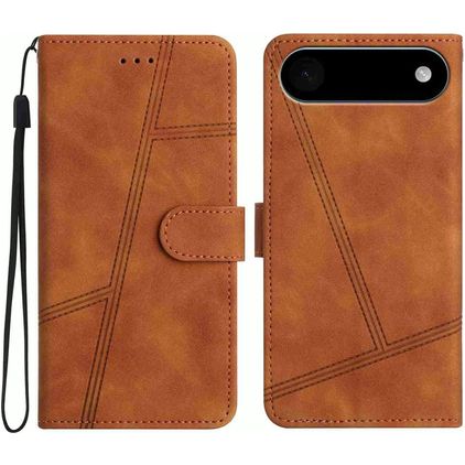Mobigear Stitch iPhone Air Hoesje Bookcase Portemonnee - Bruin