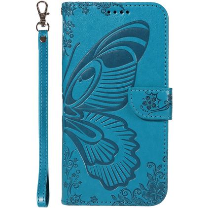 Mobigear Butterfly Samsung Galaxy S25 Plus Hoesje Bookcase Portemonnee - Blauw