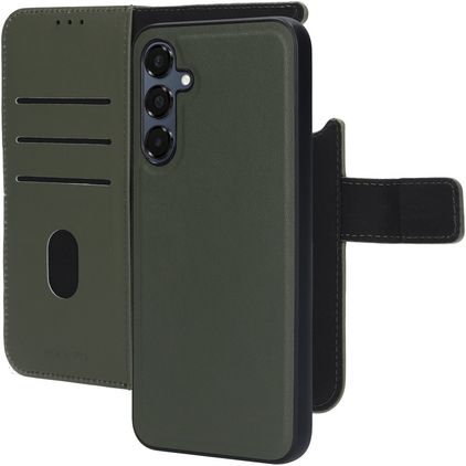 Mobiparts Samsung Galaxy A16 MagSafe Hoesje Echt Leer Uitneembare 2in1 Bookcase Portemonnee - Groen