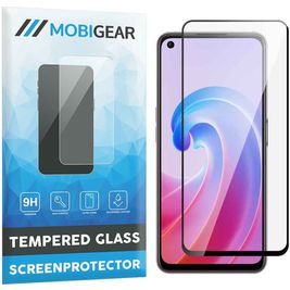 Mobigear Premium OPPO A96 Glazen Screenprotector - Case Friendly - Zwart