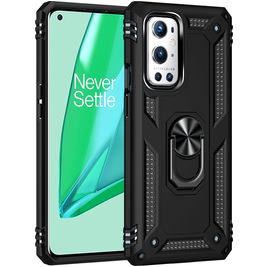 Mobigear Armor Ring OnePlus 9 Pro Hoesje Hardcase Backcover Shockproof met Ringhouder - Zwart