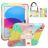 Mobigear SureGrip iPad 11 (2025) Hoes Hard Kunststof,Siliconen Backcover + Stylus Houder + Schouderband + Standaard - Rainbow