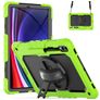 Mobigear SureGrip Xtreme Samsung Galaxy Tab S9 FE Plus Hoes Hard Kunststof,Siliconen Backcover + Stylus Houder + Schouderband + Standaard - Groen