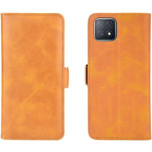 Mobigear Slim Magnet OPPO A73 5G Hoesje Bookcase Portemonnee - Cognac