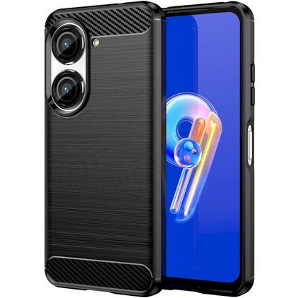 Mobigear Brushed Slim ASUS Zenfone 10 Hoesje Flexibel TPU Backcover - Zwart