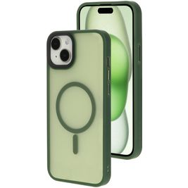 Mobiparts Hardcover iPhone 15 Plus MagSafe Hoesje Hardcase Backcover - Satin Green