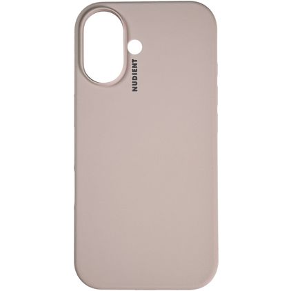 Nudient Base iPhone 16 Siliconen Hoesje Backcover - Stone Beige