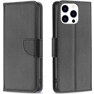 Mobigear Excellent iPhone 16 Pro Max Hoesje Bookcase Portemonnee - Zwart