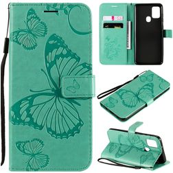 Mobigear Butterfly Samsung Galaxy A21s Hoesje Bookcase Portemonnee - Turquoise