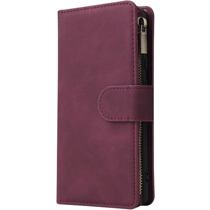 Mobigear Zipper Samsung Galaxy A41 Hoesje Bookcase Portemonnee - Rood