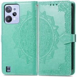 Mobigear Mandala Realme C31 Hoesje Bookcase Portemonnee - Groen