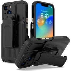 Mobigear Explorer iPhone 14 Plus Hoesje Hardcase Backcover Shockproof met Standaard - Zwart