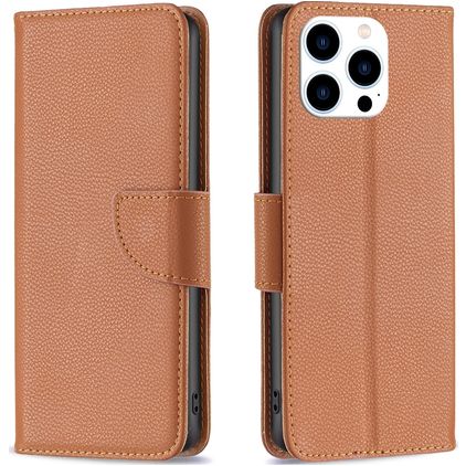 Mobigear Excellent iPhone 16 Pro Hoesje Bookcase Portemonnee - Bruin