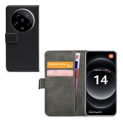 Mobilize Classic Gelly Wallet Xiaomi 14 Ultra Hoesje Bookcase Portemonnee - Zwart