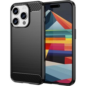 Mobigear Brushed Slim iPhone 15 Pro Hoesje Flexibel TPU Backcover - Zwart