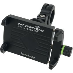 Interphone Aluminum Motocrab Telefoonhouder Fiets / Motor Fietsstuur Bevestiging Klem Universeel - Zwart