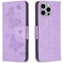Mobigear Butterfly iPhone 15 Pro Max Hoesje Bookcase Portemonnee - Paars