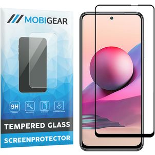 Mobigear Premium Xiaomi Redmi Note 10 4G Glazen Screenprotector - Case Friendly - Zwart